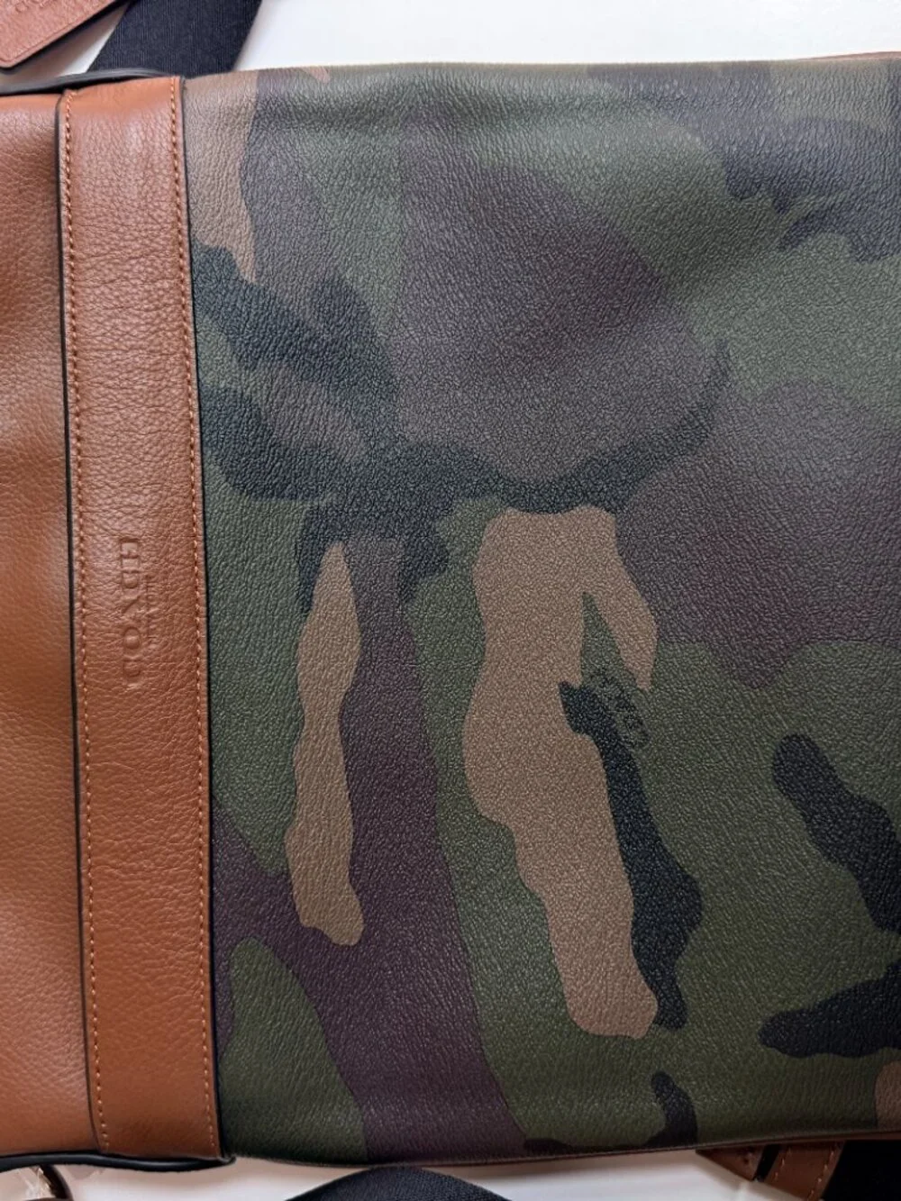 Coach Charles F55070 Green Camo Crossbody Messenger Bag Unisex